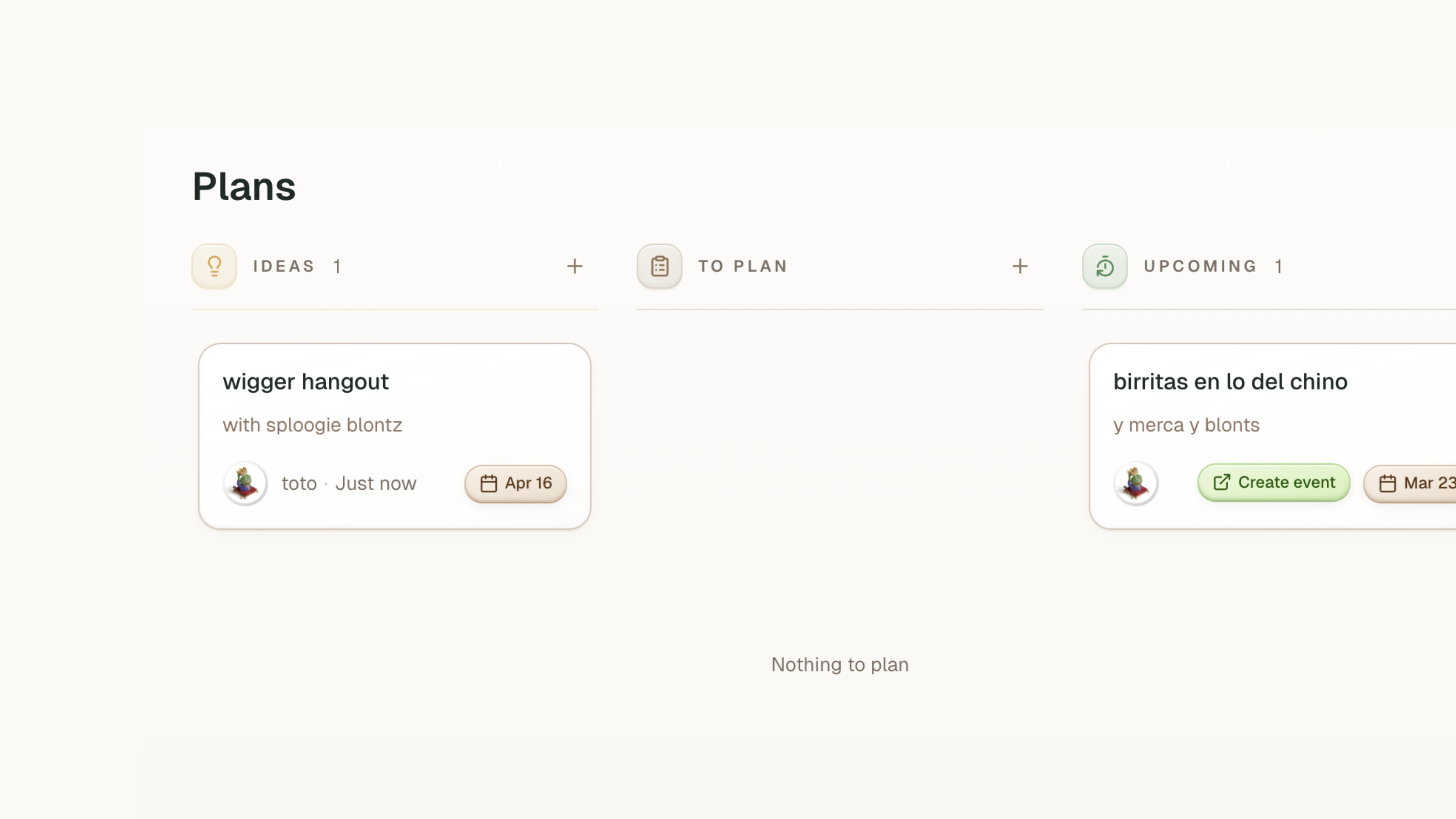 Plans app screenshot