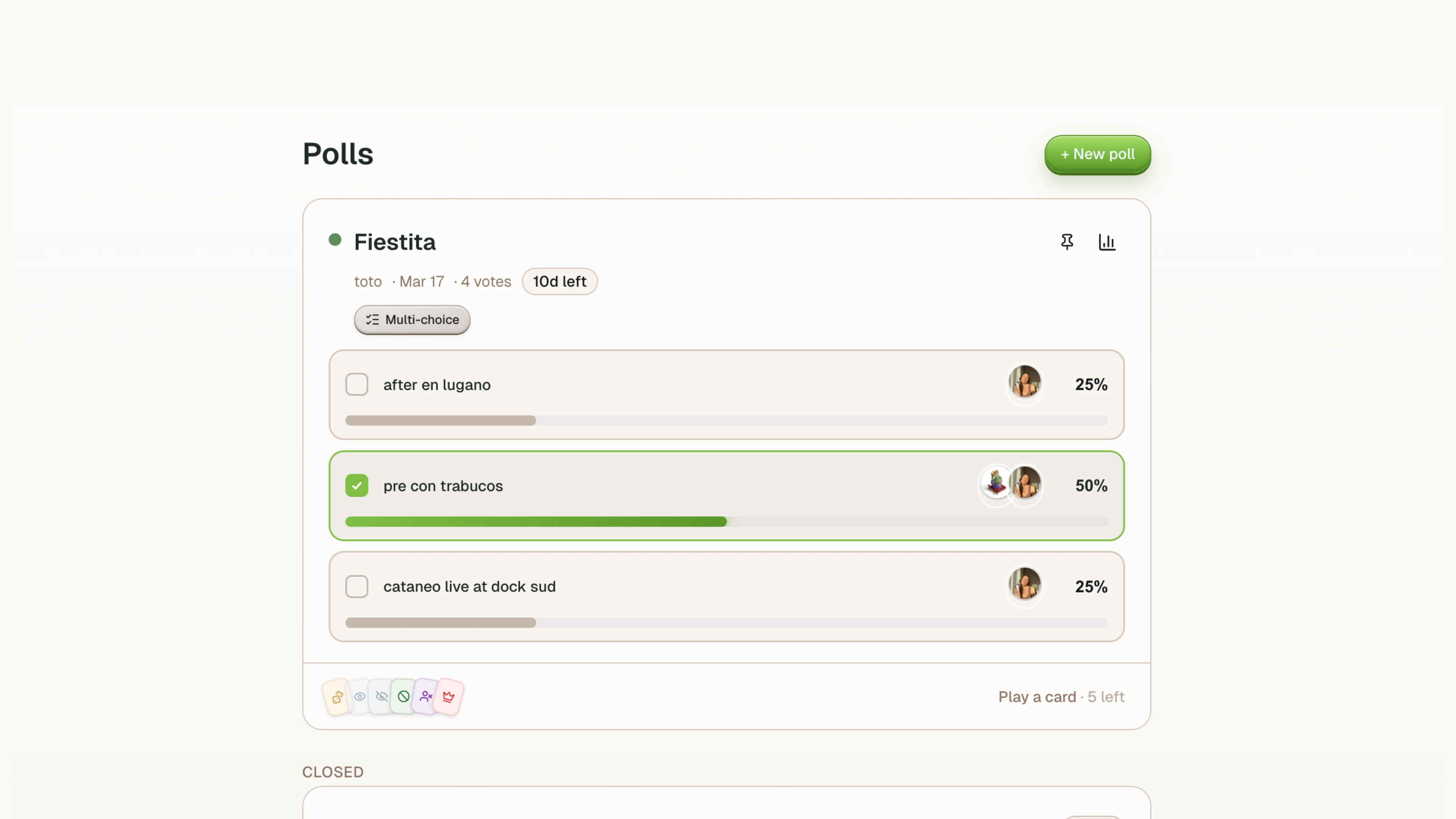 Polls app screenshot
